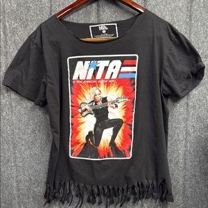 NITA Strauss Black Graphic Crop Top